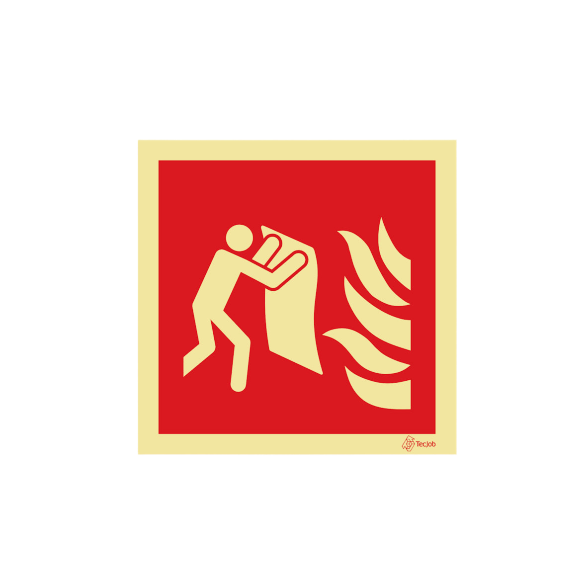 Señal Manta ignífuga 150x150 mm fotoluminiscente