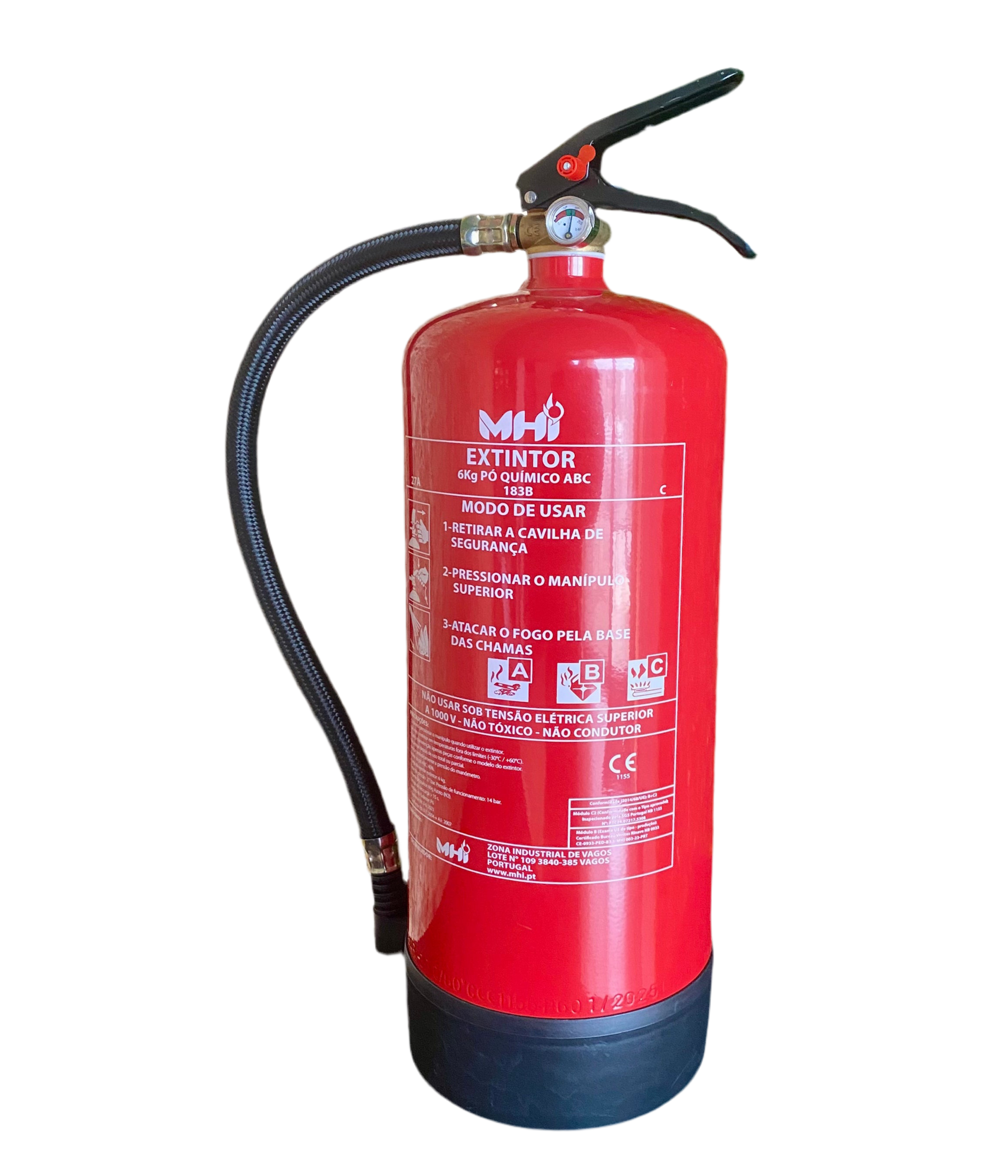 Extintor com etiqueta de Validação