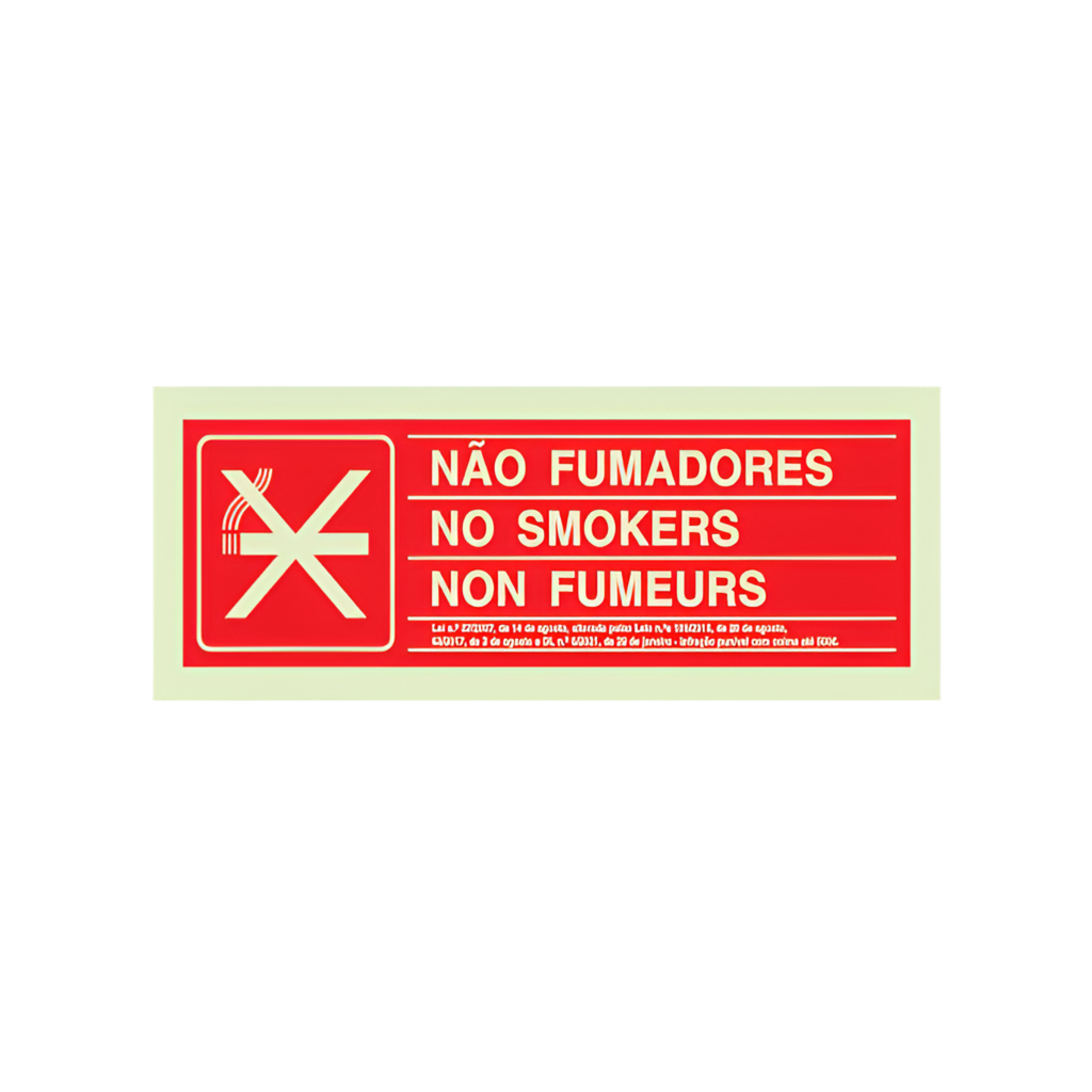 Sinalética Não Fumadores - PVC OPACO 160x55mm