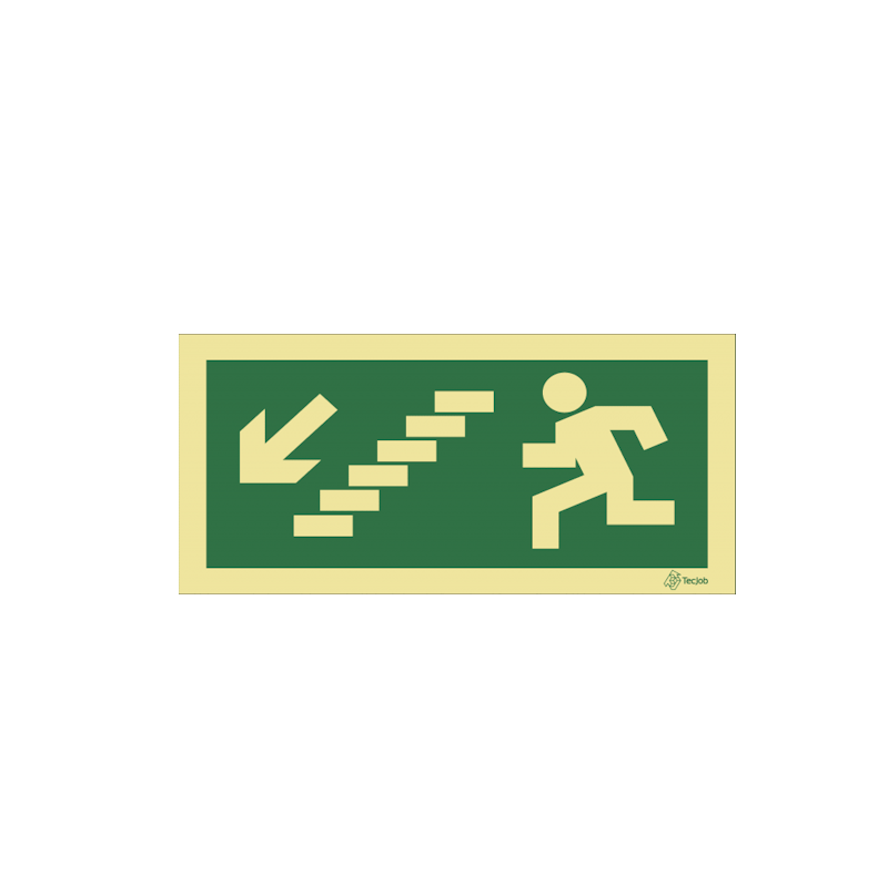 Señal Salida por escalera bajando a la izquierda – E0008