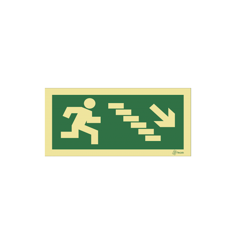 Señal Salida por escalera bajando a la derecha – E0009