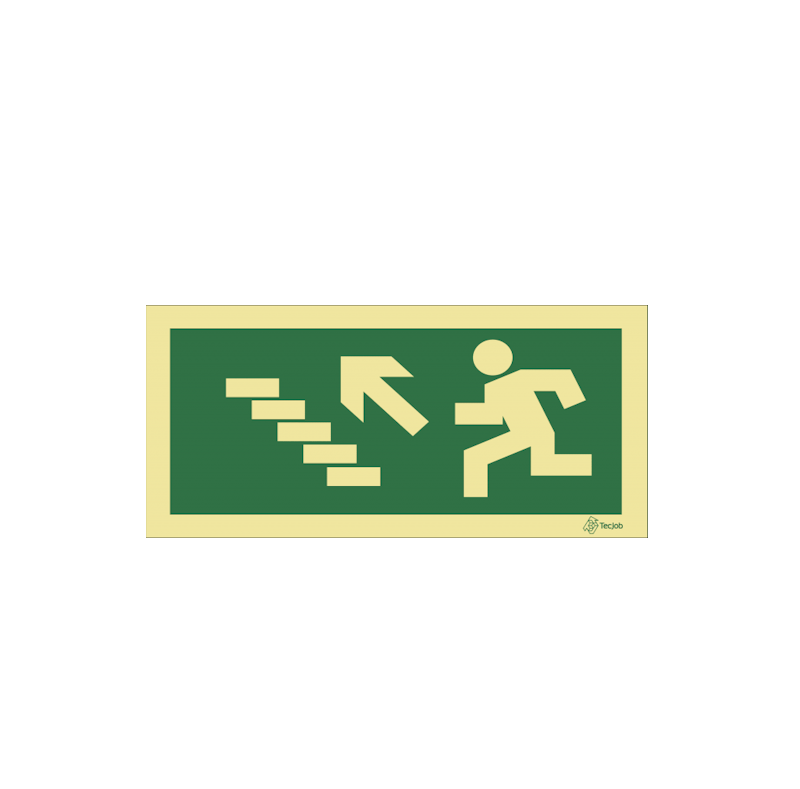 Sinalética Saída Subir Escadas à Esquerda - E0010
