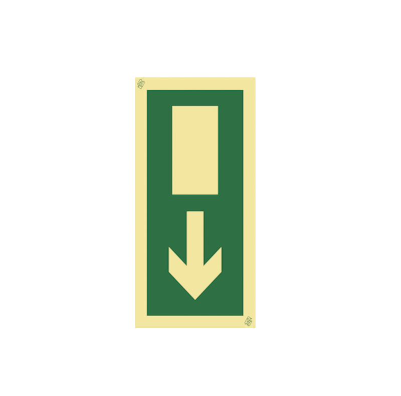 Sinalética Vertical Saída com Seta para Baixo - E0012