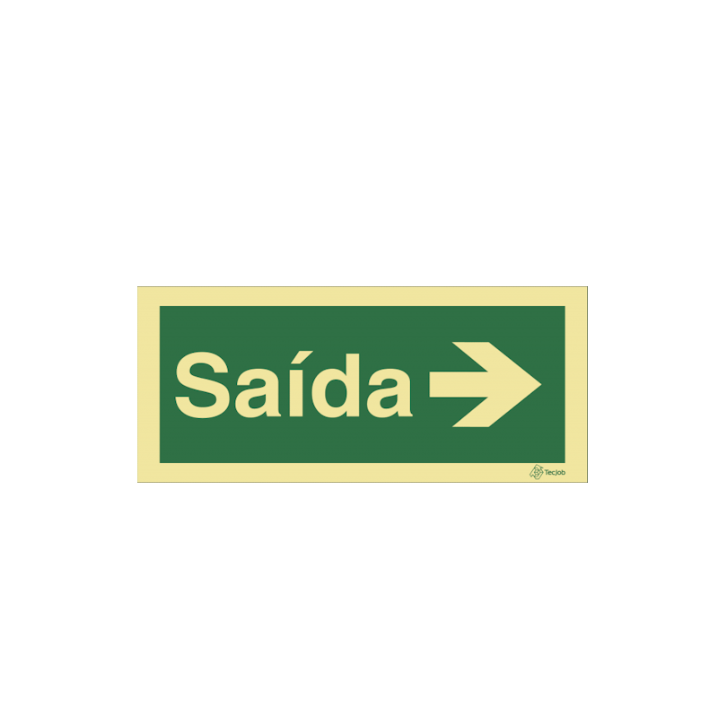 Sinalética Saída em Texto - Seta para a Direita - E0024
