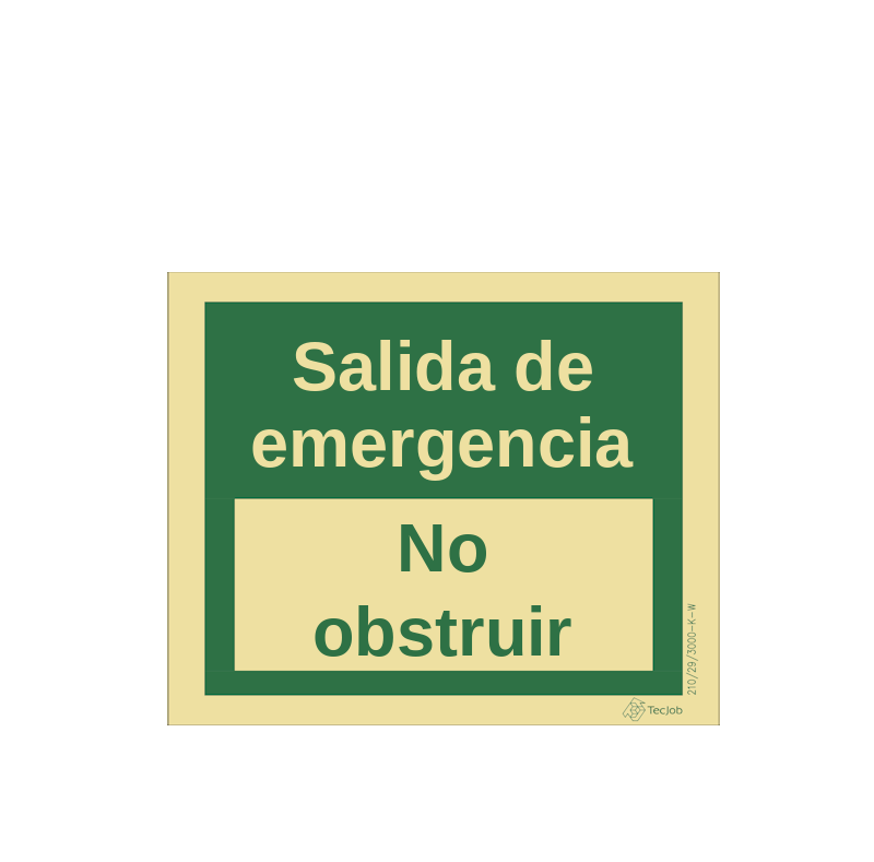 Señal Salida de emergencia / No obstruir – E0063