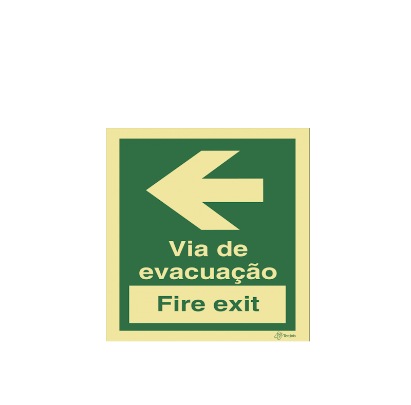 Sinalética Via de Evacuação/ Fire Exit - Seta para a Esquerda - E0072