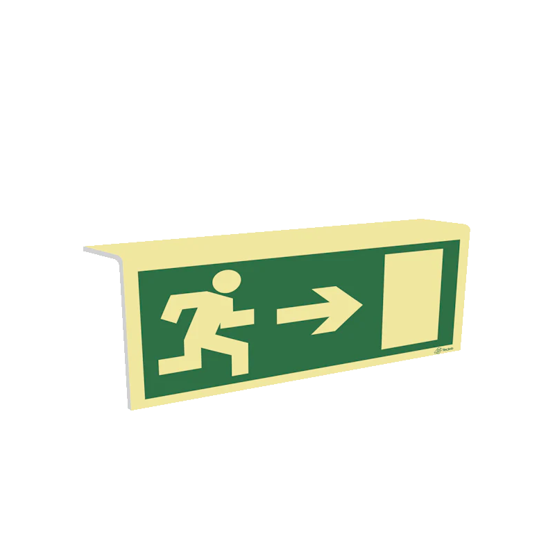 Sinalética Saída de Emergência à Direita - T2 - E0087