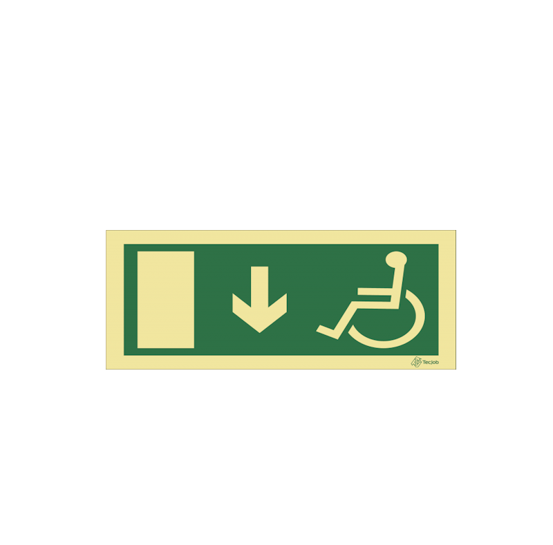 Señal Salida accesible con flecha hacia abajo – E0090