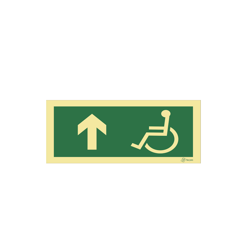 Señal Recorrido de evacuación accesible con flecha hacia arriba – E0107