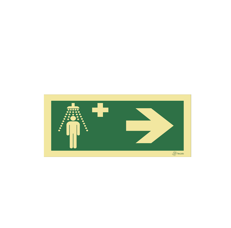 Señal Ducha de emergencia con flecha a la derecha – E0207