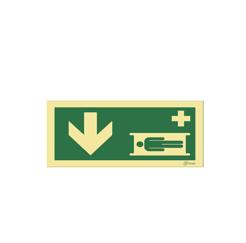 Sinalética Maca de Emergência - Seta para Baixo - E0208