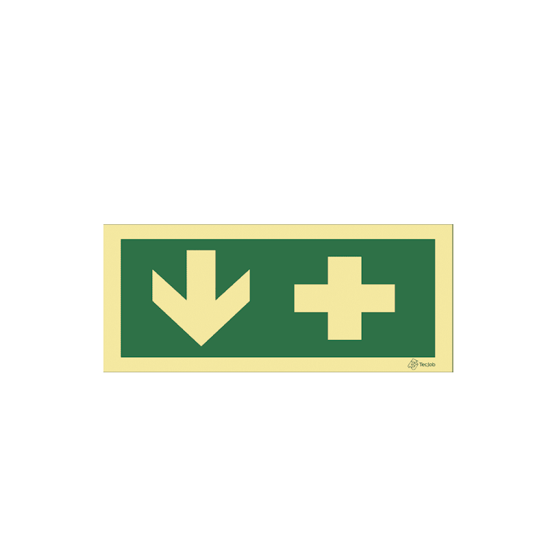 Sinalética Primeiros Socorros - Seta para Baixo - E0212