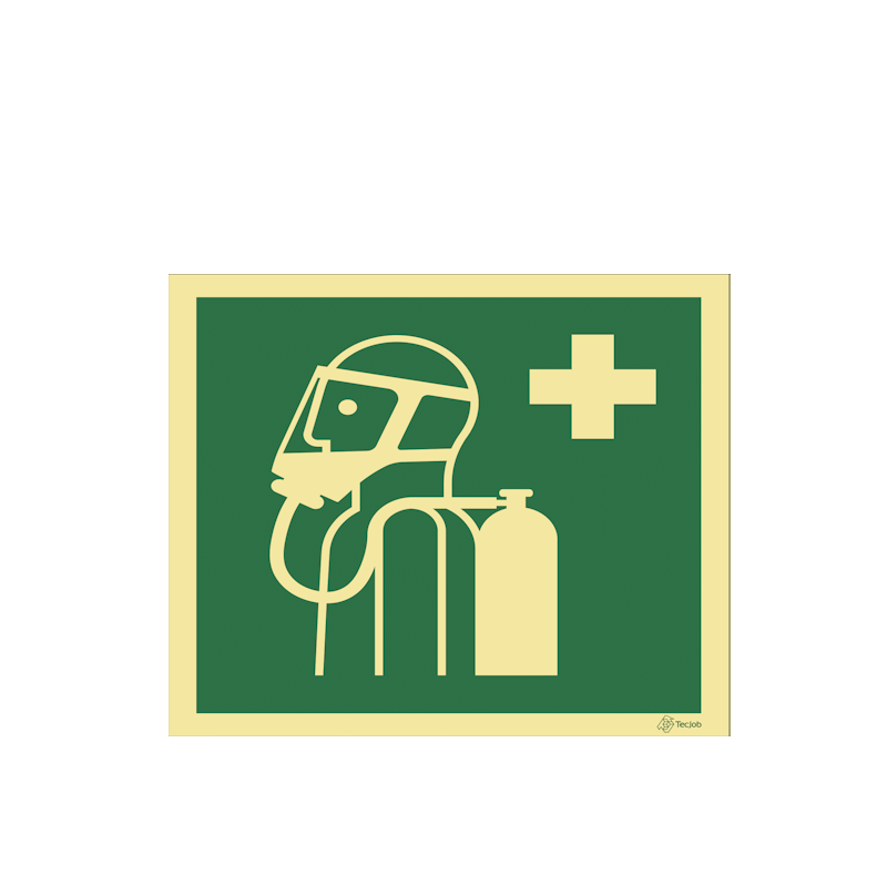 Sinalética Aparelho de Respiração Autónomo. Usar em Caso de Emergência - E0226