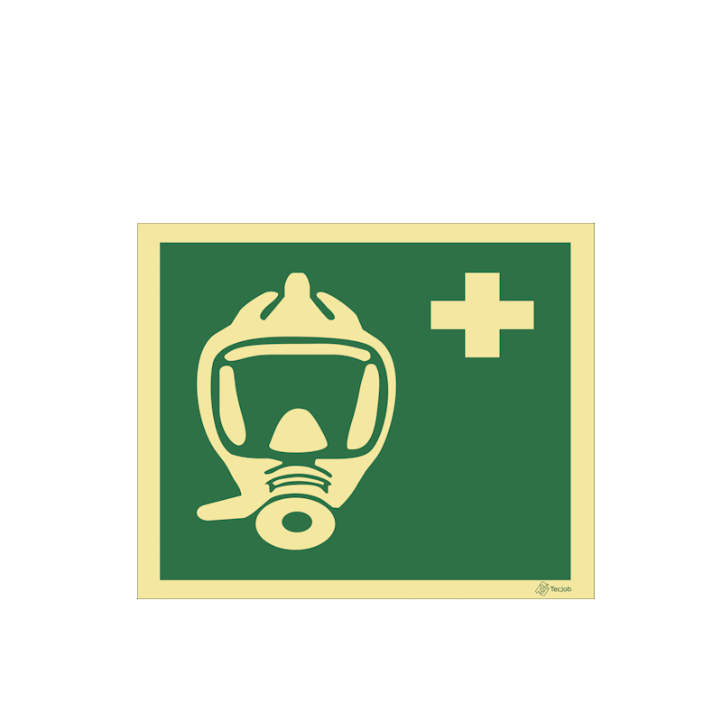 Sinalética Máscara de Proteção. Usar em Caso de Emergência - E0227