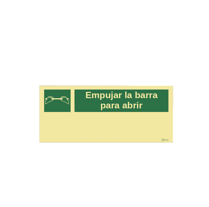 Señal Empujar la barra para abrir – E0371