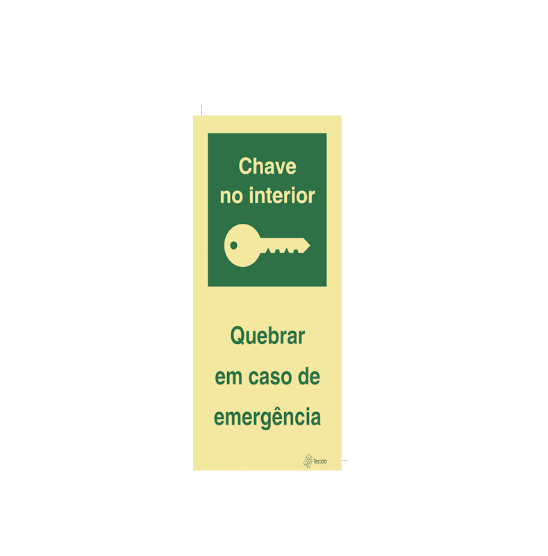 Sinalética Chave no Interior Quebrar em Caso de Emergência - E0375