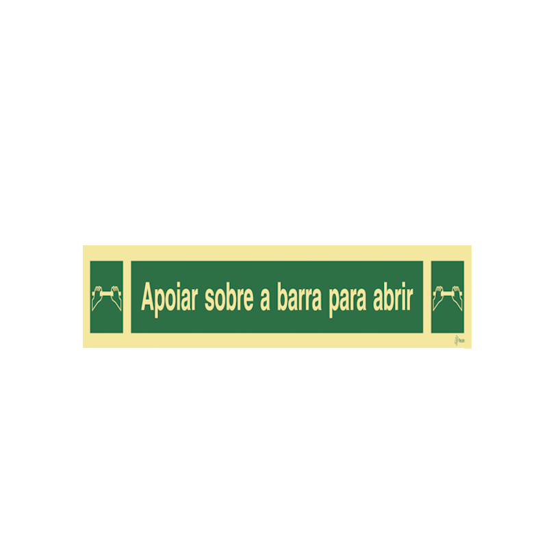 Sinalética Apoiar Sobre a Barra para Abrir - E0377