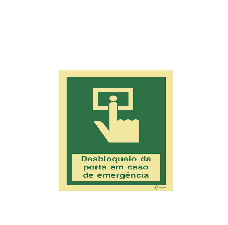Sinalética Desbloqueio da Porta em Caso de Emergência - E0522