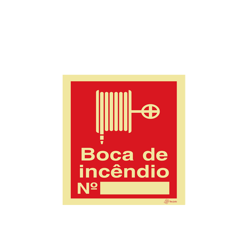 Sinalética Boca de Incêndio com Espaço para Número - I0024