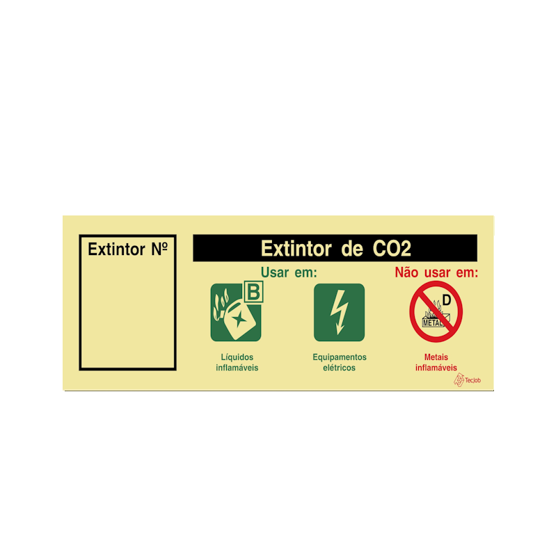 Sinalética Extintor de CO2 (com Espaço para Número) - I0150