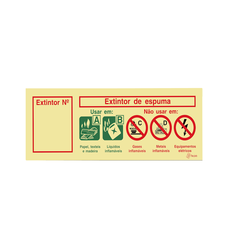Foam Fire Extinguisher Signage (with Space for Number) - I0163
