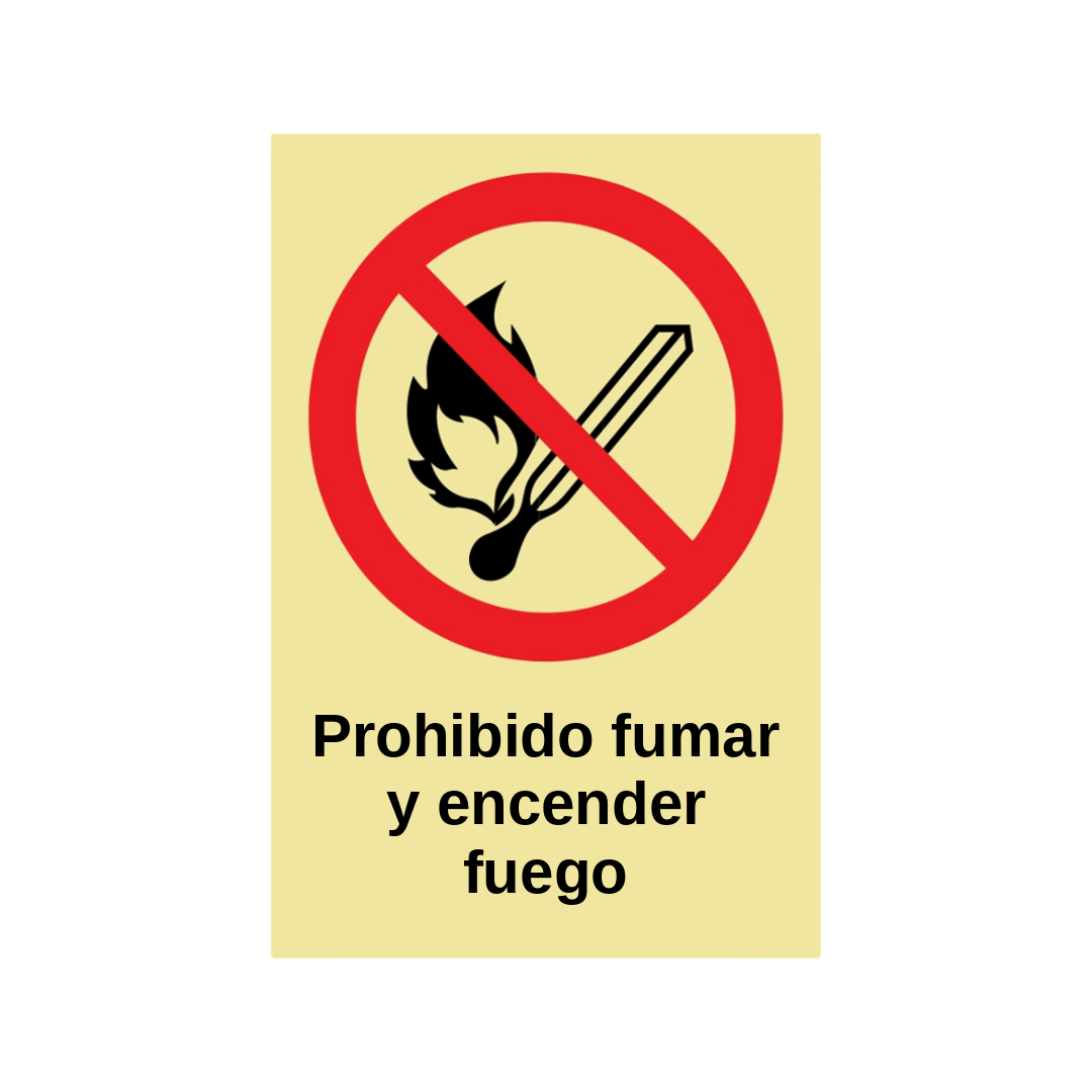 Señal Prohibido fumar y encender fuego – PR0038