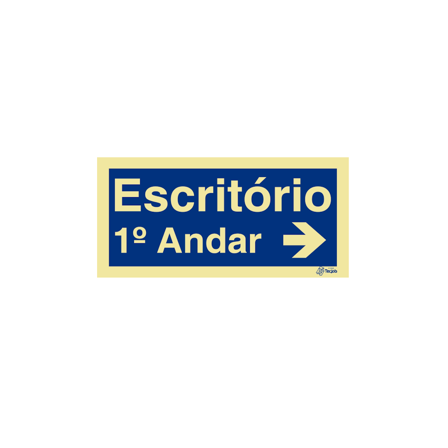Sinal Escritório 1º Andar com seta à direita - IN0691