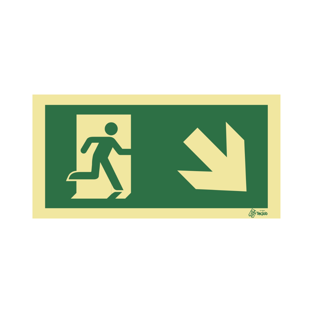 Señal ISO de Salida con Flecha en Diagonal Inferior Derecha – ISO003
