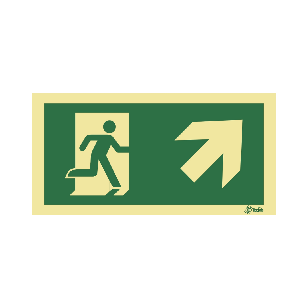 Señal ISO de Salida con Flecha en Diagonal Superior Derecha – ISO001