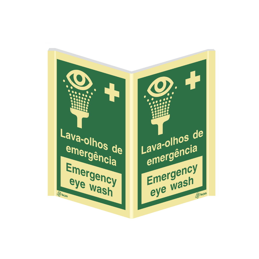 Sinalética Panorâmica Lava-olhos de Emergência / Emergency Eye Wash Vertical – PA0035