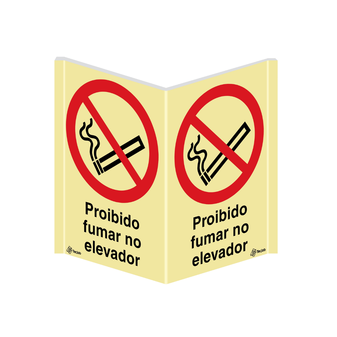 Sinalética Panorâmica Proibido Fumar no Elevador – PA0163