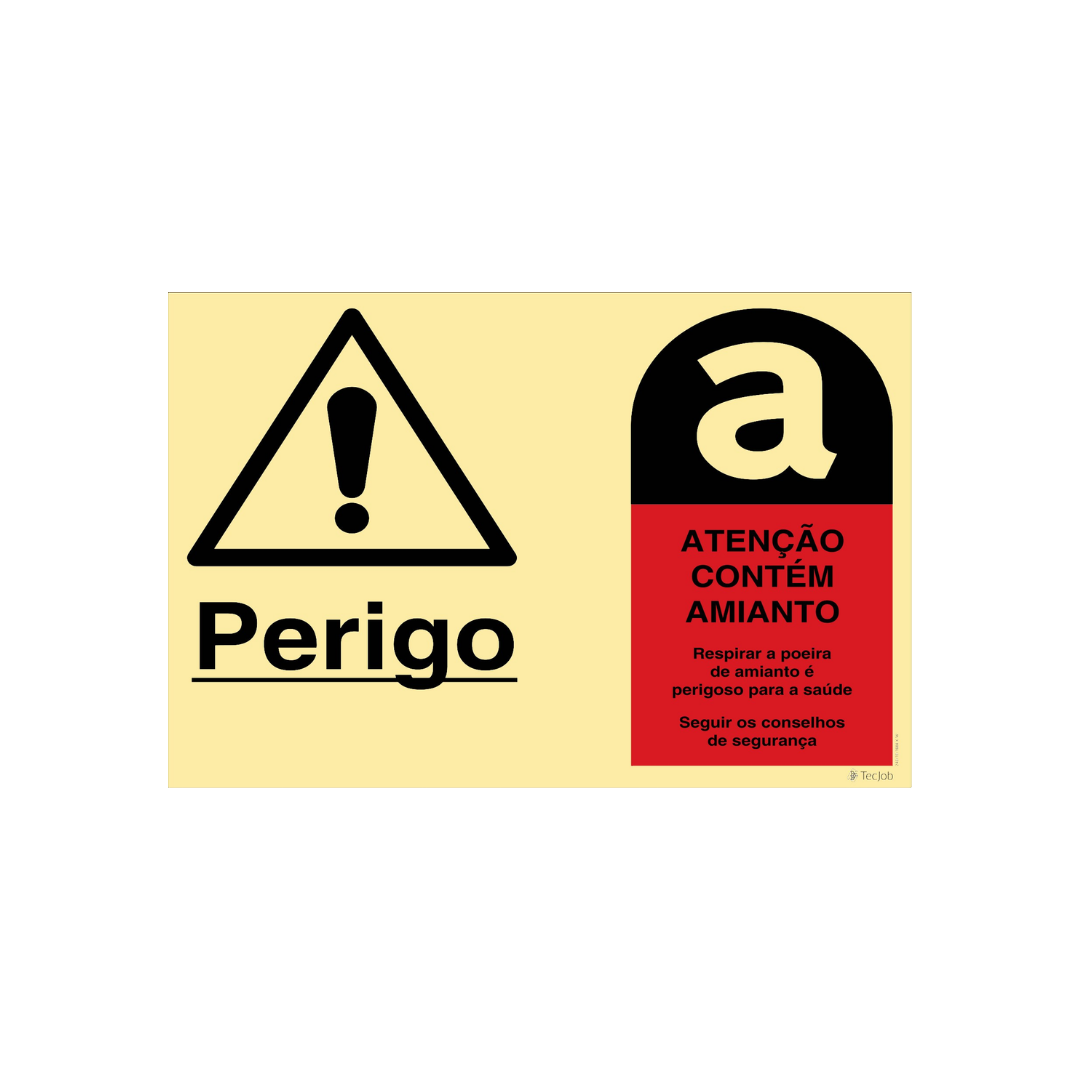 Sinalética Perigo/Atenção Contêm Amianto – OB0370