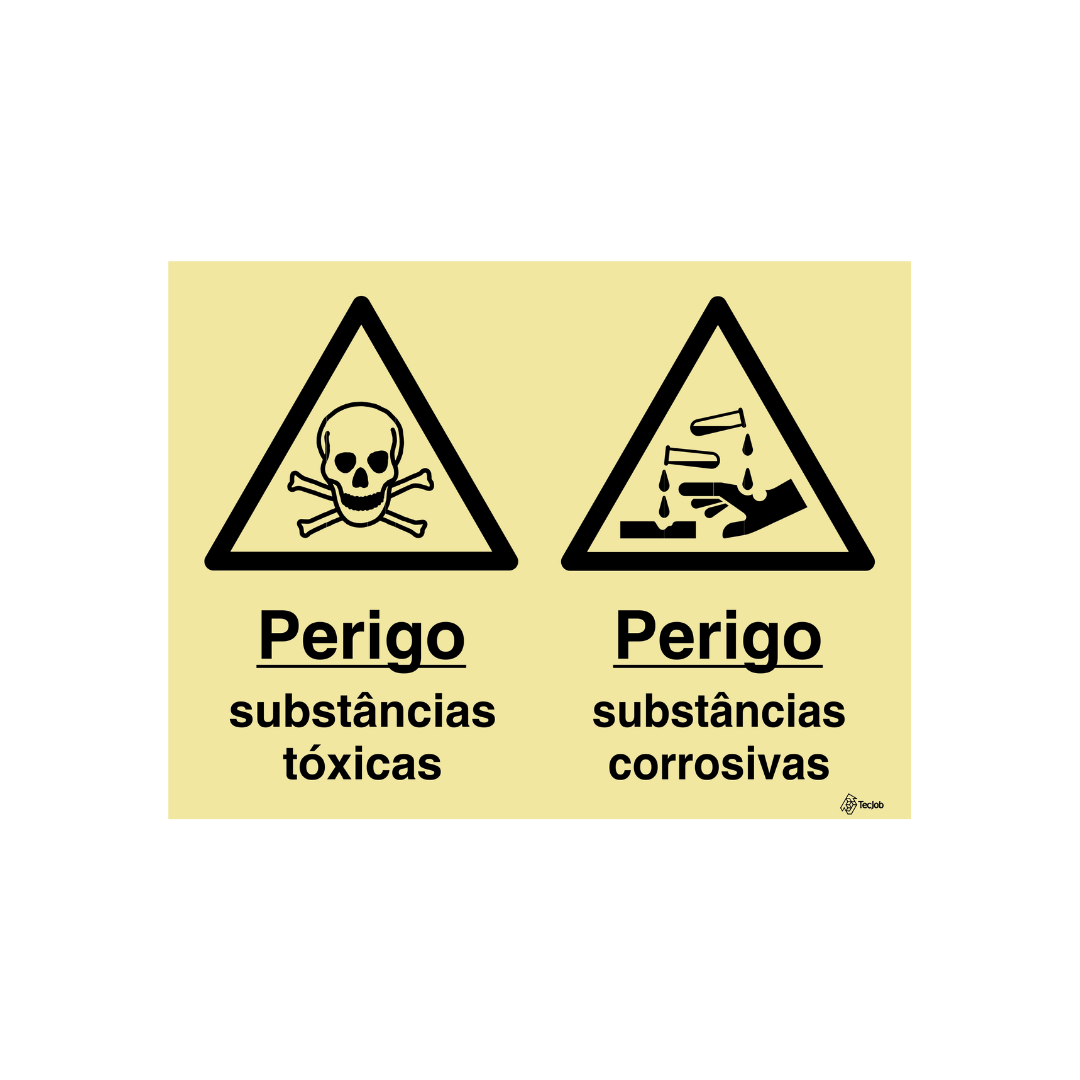 Sinalética Perigo Substâncias Tóxicas e Substâncias Corrosivas – OB0261