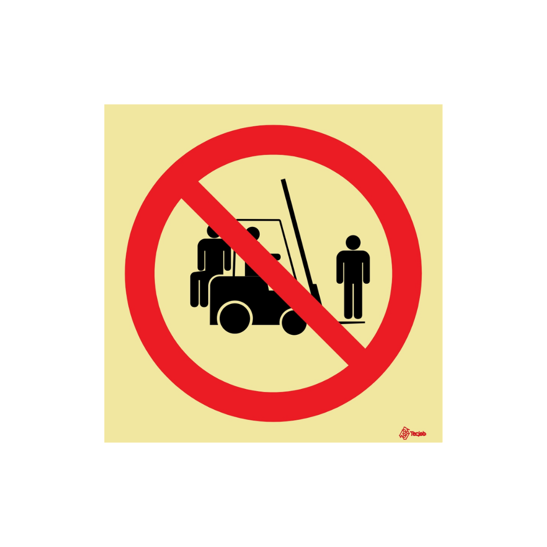 Señal Prohibido transportar personas en la carretilla – PR0225
