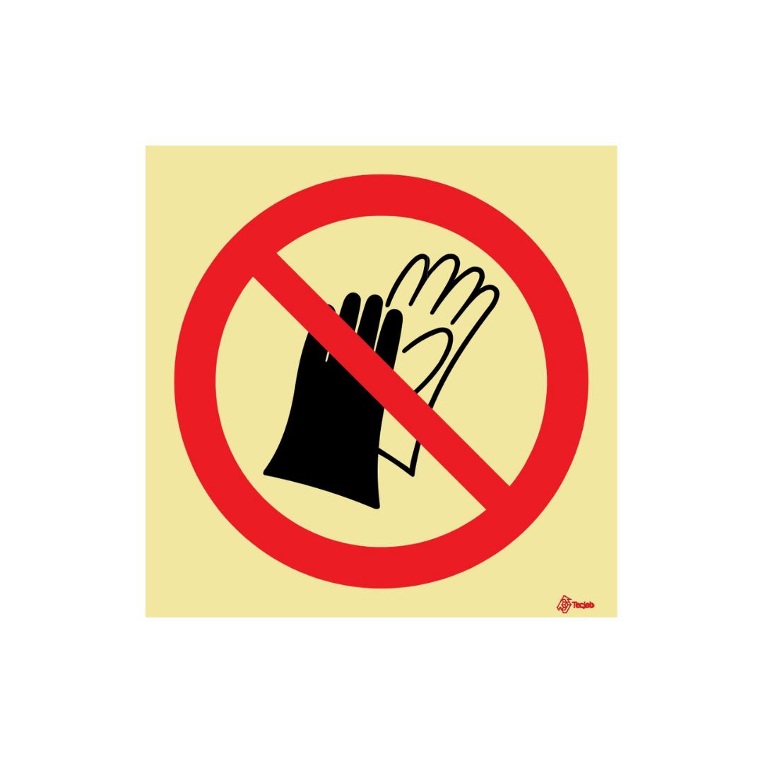 Señal Prohibido usar guantes – PR0292