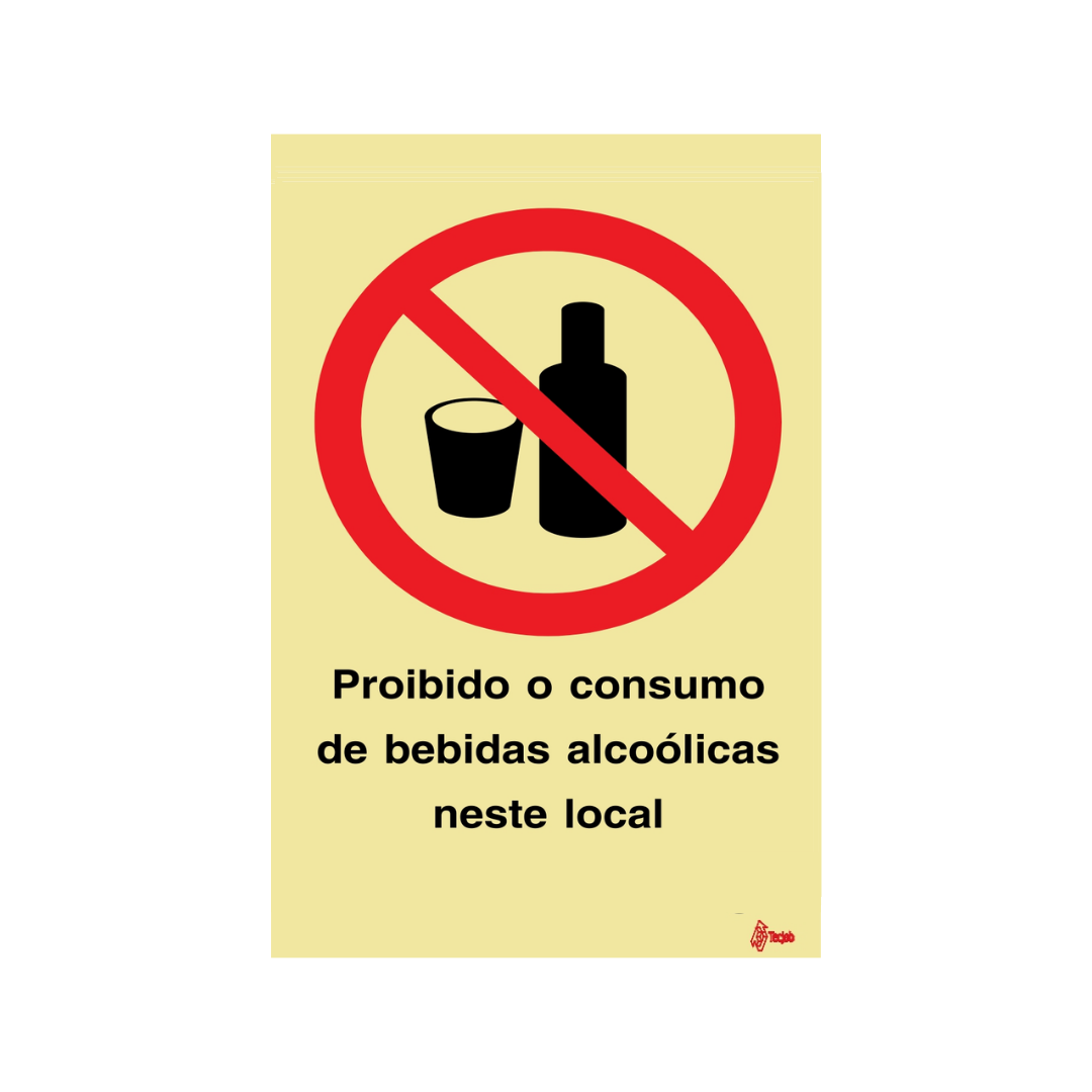 Sinalética Proibido o Consumo de Bebidas Alcoólicas neste Local – PR0302