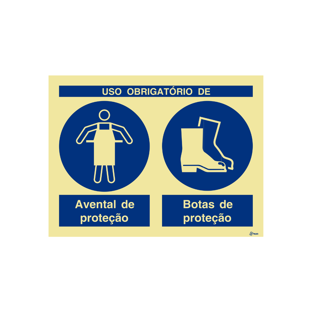 Sinalética Uso Obrigatório de Avental e Botas de Proteção – OB0301