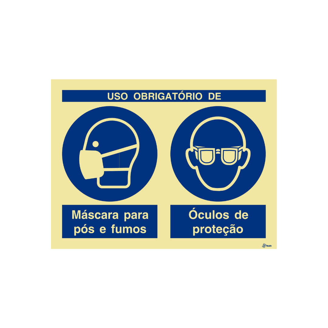 Sinalética Uso Obrigatório de Máscara e Óculos de Proteção – OB0291