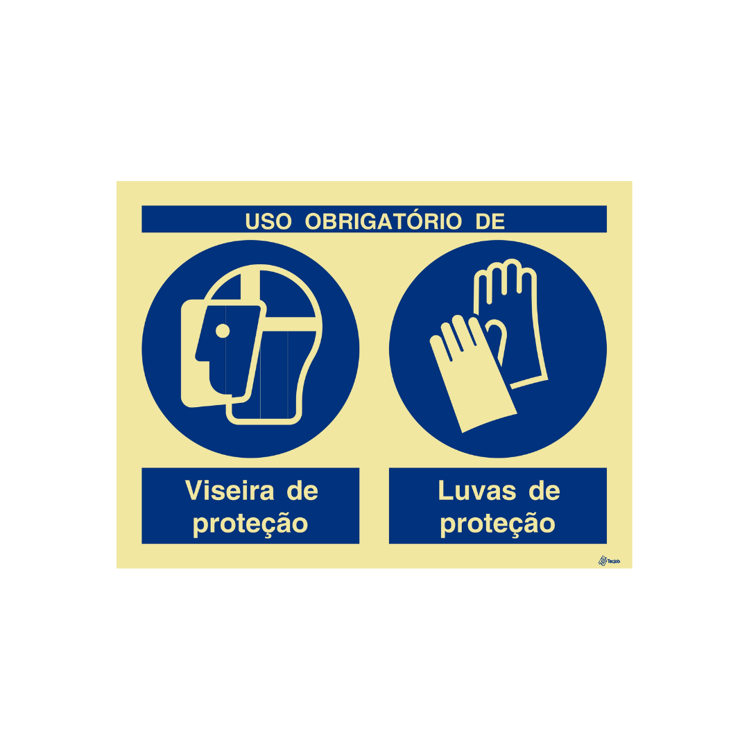 Sinalética Uso Obrigatório de Viseira e Luvas de Proteção – OB0300