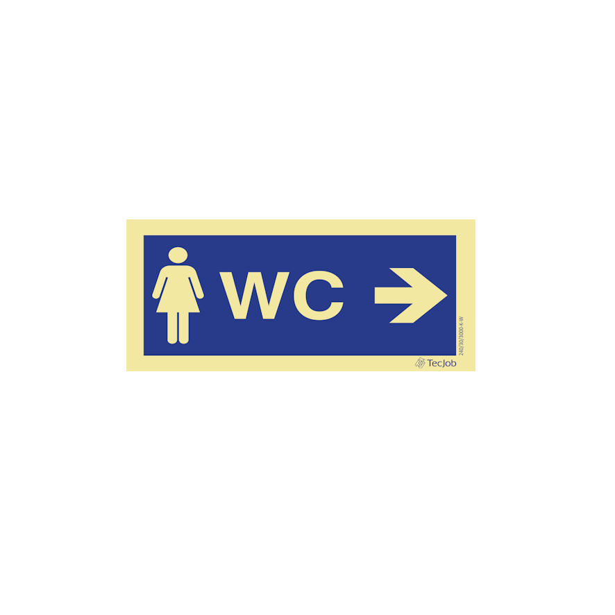 Sinalética WC Feminino com Direção à Direita – IN0293