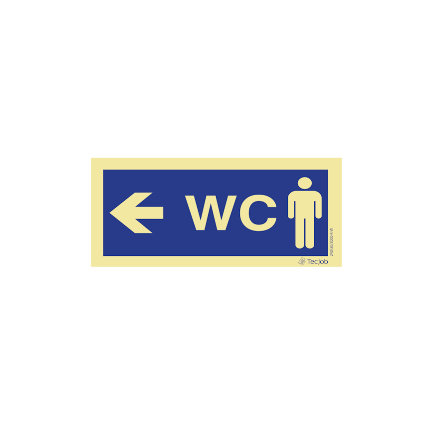 Sinalética WC Masculino com Direção à Esquerda – IN0297