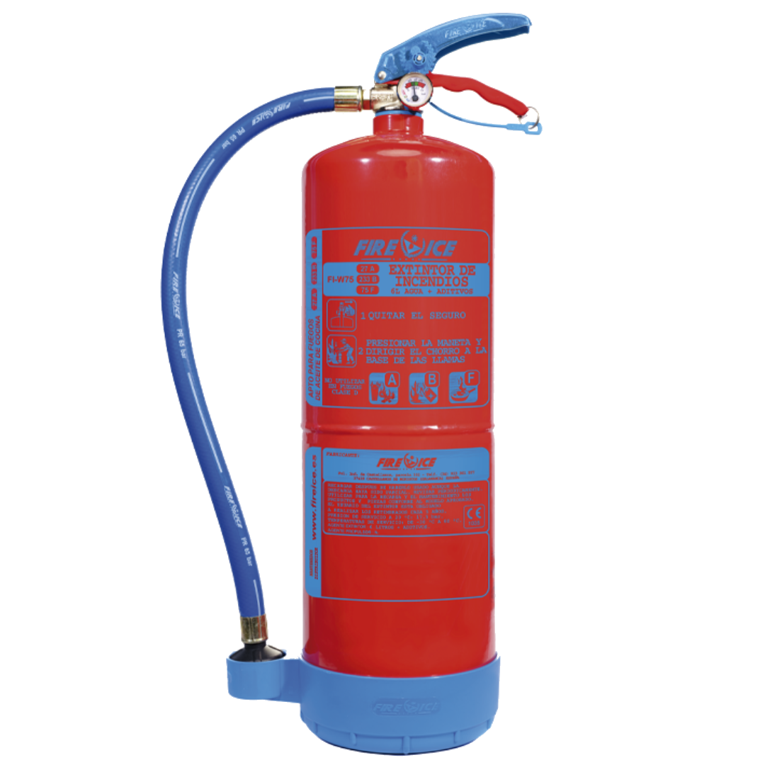 Extintor portátil 6 L HÍDRICO EFICACIA MEDIA 27A 233B 75F ESPECIAL COCINAS