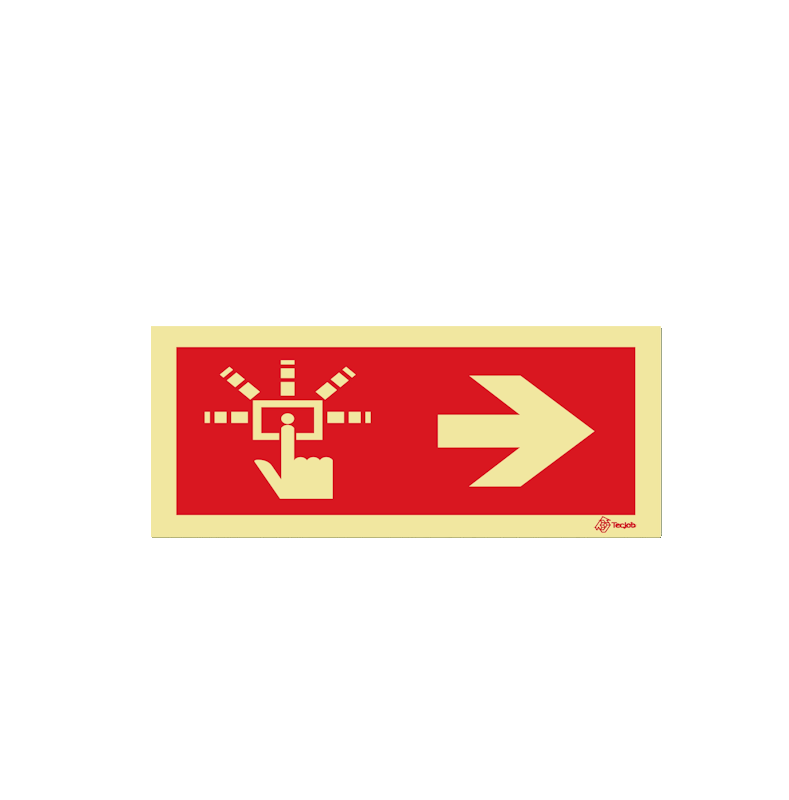 Sinalética Botão de Alarme - Seta para a Direta - I0459