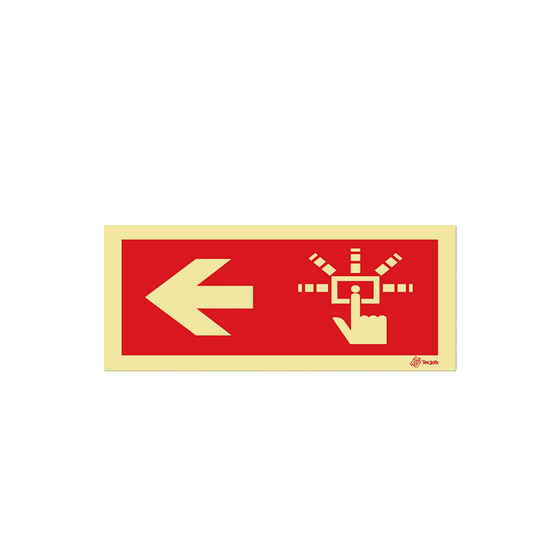 Sinalética Botão de Alarme - Seta para a Esquerda - I0458