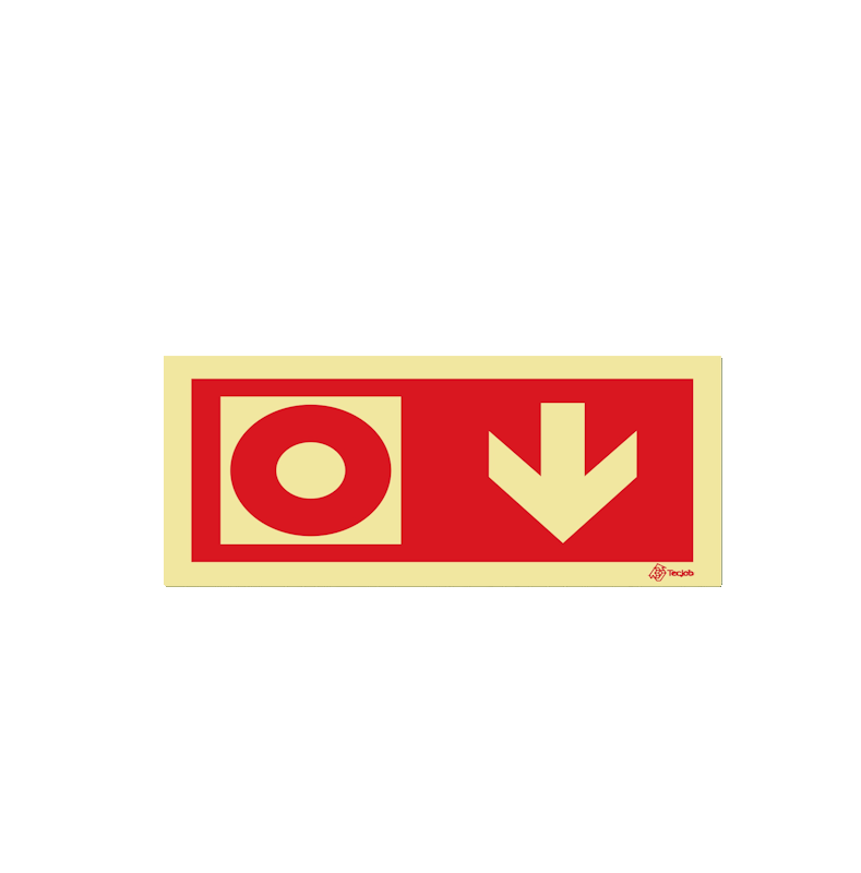 Sinalética Botão de Alarme - Seta para Baixo - I0461