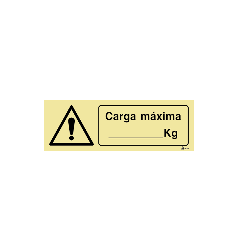 Sinalética Perigo Carga Máxima (com espaço para Kg) – IS0421