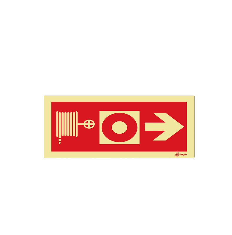 Sinalética Carretel e Botão de Alarme - Seta para a Direita - I0472