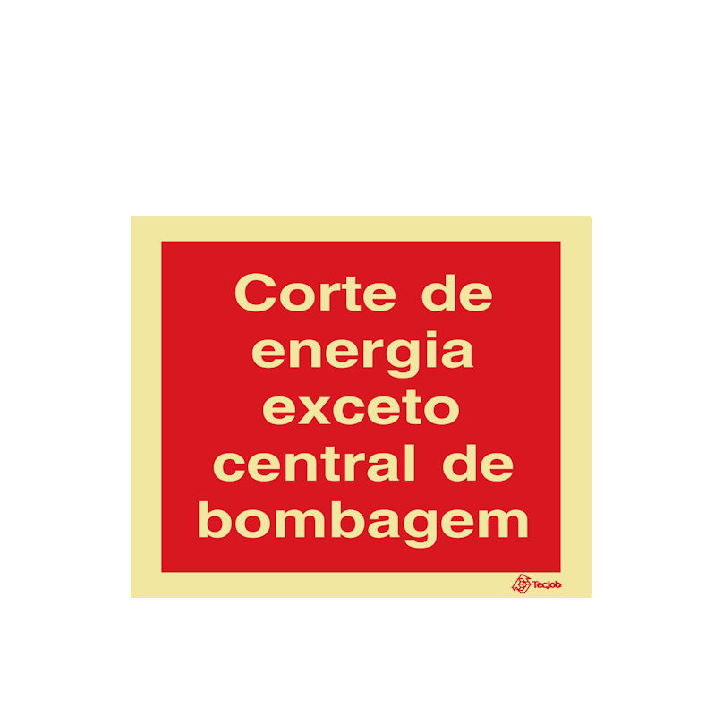 Sinalética Corte de Energia Exceto Central de Bombagem - I0497