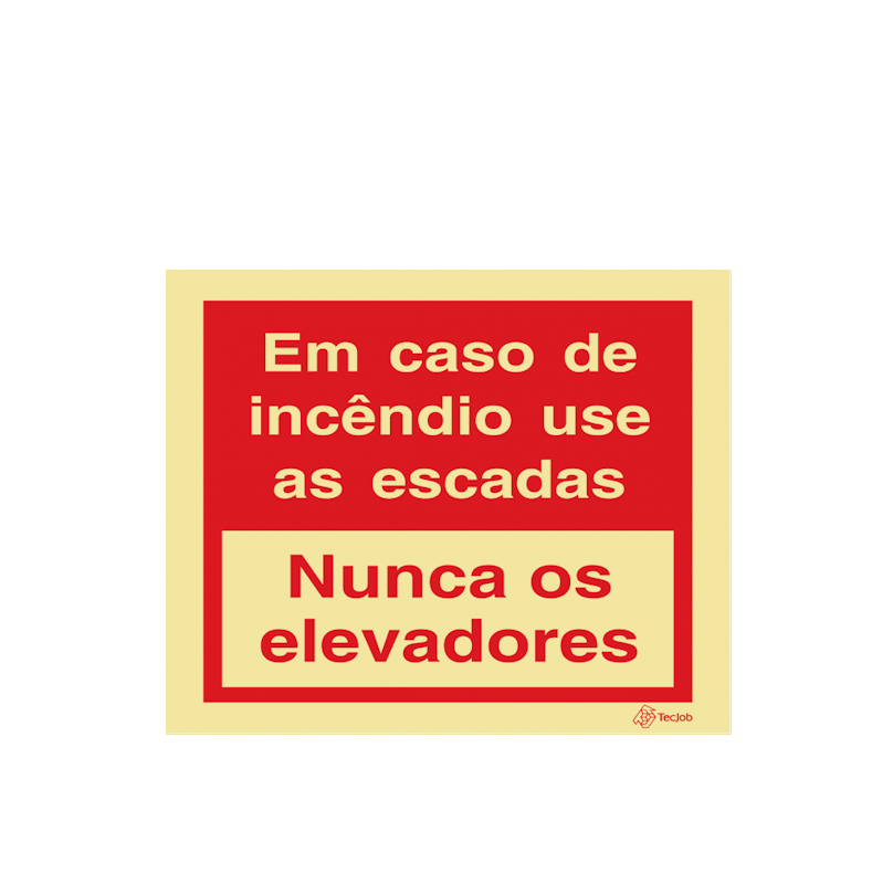 Sinalética Em Caso de Incêndio Use as Escadas Nunca os Elevadores – I0351