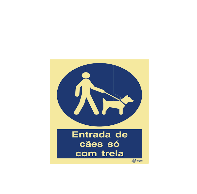 Sinalética Entrada de Cães Só com Trela - OB0207